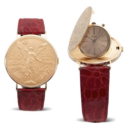 Piaget Moneta 50 Pesos, orologio da polsoanni 70in oro rosa 18kt, cassa tonda...