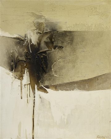Piero Raspi (1928) PITTURA (IL QUADRANTE) olio e sabbia su tela, cm 100x80...