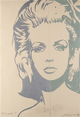 Giosetta Fioroni "Tu mi guardi" 1968
smalto e tecnica mista su carta
cm 100x70
F