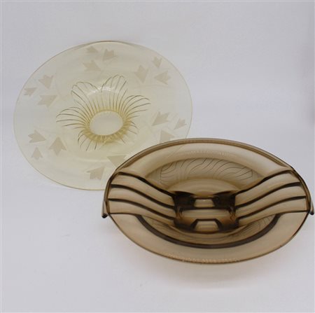 Due vassoi in vetro - Two glass trays