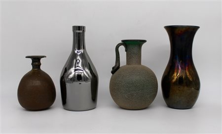 Tre brocche in vetro e una brocca in ceramica - Three glass jugs and a ceramic jug
