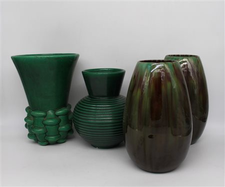 Quattro vasi in ceramica smaltata - Four glazed  ceramic vases