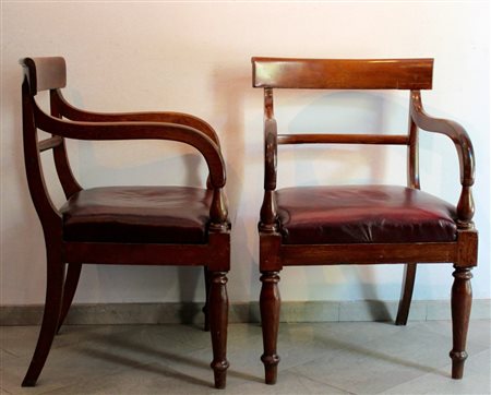 Coppia poltroncine in rovere - A pair of oak carvers