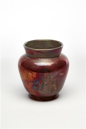 Galileo Chini Vaso in ceramica smaltata decorato in policromia. Fornaci San Lore