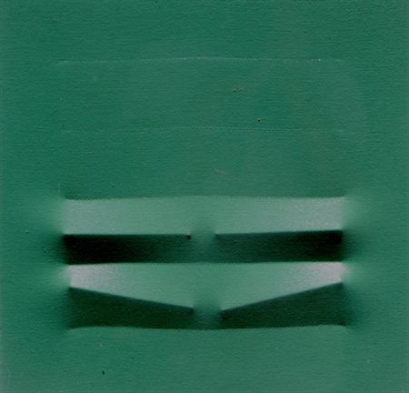 BONALUMI Agostino Vimercate (MI) 1935 Verde, 1975 olio su tela estroflessa,...
