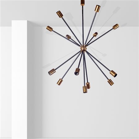 StilnovoItalia, anni 50-6087x65 cm.lampada a sospensione mod. Sputnik,...