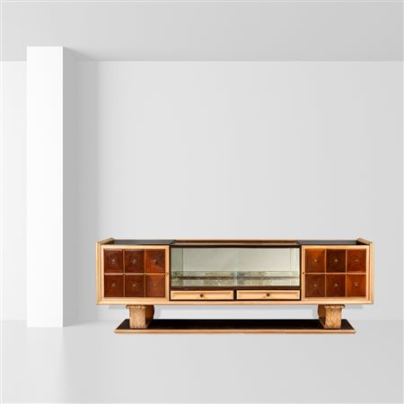 Paolo BuffaItalia, anni 50-6095x260x48 cm.mobile credenza in teak e acero,...