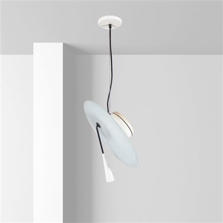 StilnovoItalia, anni 60-70h. 75 cm.lampada a sospensione metallo laccato e...