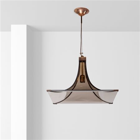 Esperiaanni 7076x52 cm.lampada a sospensione modello Pagoda, ottone e vetro