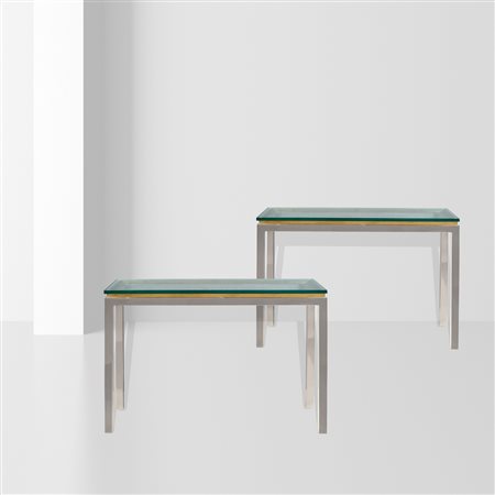 Willy Rizzo (2)Italia, anni 7078x110x40 cm.coppia di console acciaio, acciaio...