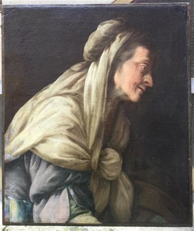 Ignoto del secolo XIX "Figura femminile" olio su tela (cm 75x64) In cornice

(d