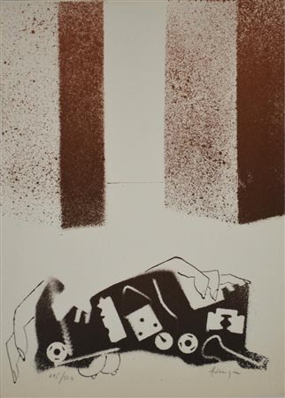 Ignoto COMPOSIZIONE serigrafia, cm 24x17; es. 115/120 firma e numerato