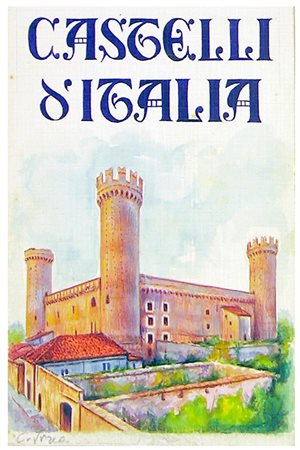 Anonimo CASTELLO DI IVREA tempera su cartoncino telato, cm 16,5x11 titolo