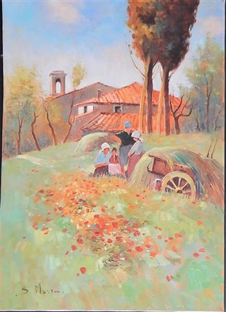 Ignoto SENZA TITOLO olio su tela, cm 70x49,5 firma