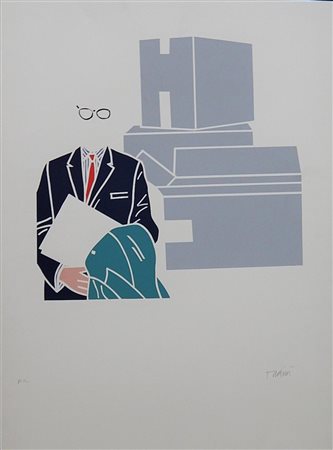 Emilio Tadini SENZA TITOLO serigrafia, cm 70x51,5 firma es. p.a.