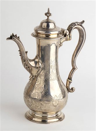 Caffettiera inglese Giorgio III in argento 925/1000 - Londra 1770