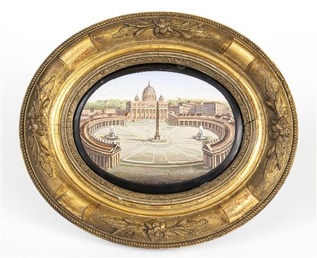 Micromosaico italiano raffigurante San Pietro - Roma, XIX secolo