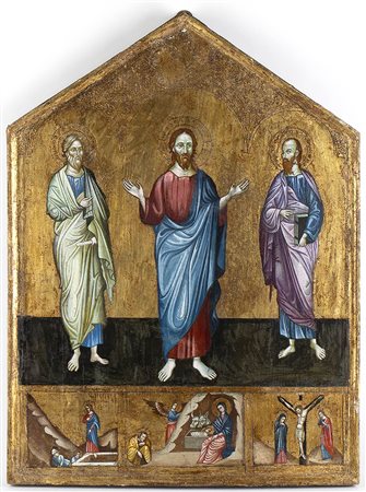 Icona russa raffigurante Cristo tra i Santi - 1850-1890