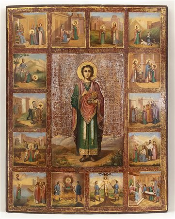 Icona russa raffigurante San Pantaleone di Nicomedia - XIX secolo