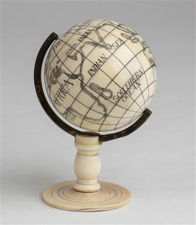 Mappamondo inglese con globo in avorio - fine XIX secolo