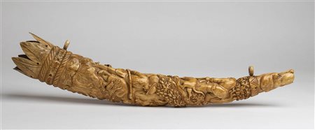 Oliphant tedesco (corno da caccia) in avorio - XIX secolo 