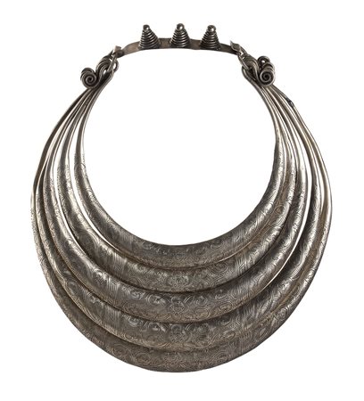 Collana cerimoniale Miao in argento - HMong nord Laos prima metà XX secolo