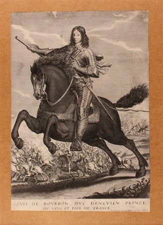 Luigi di Borbone a cavallo in battaglia (ritratto), 1690
