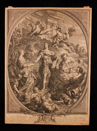 Louis XV di Borbone dona la pace all'Europa, 1730 circa