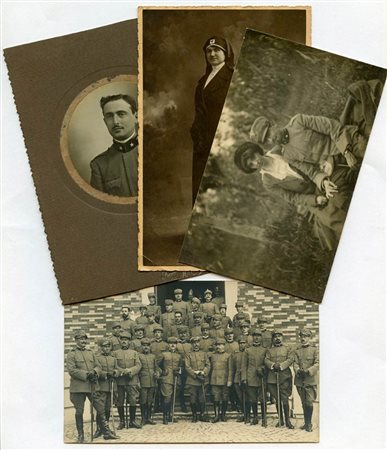 Lotto di quattro fotografie della prima guerra mondiale
