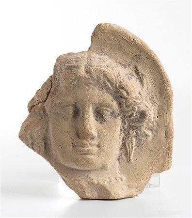 Greek Terracotta Antefix with Goddess, 4th century BC; height cm 17,5, length cm 16,5