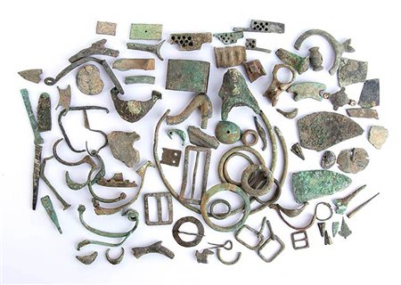 Group of Several Roman Bronze Elements, 1st - 4th century AD;  length max cm 12