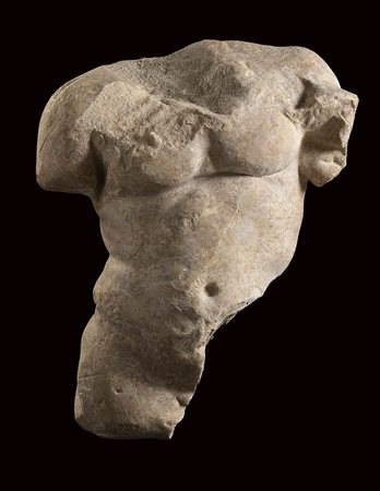 Roman Huge Marble Torso, 1st - 2nd century AD; height cm 50 (cm 60 with stand); wide cm 43