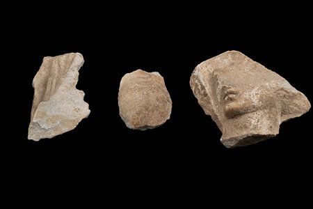 Group of Three Roman Marble Fragments of Statues; 1st century BC - 1st century AD; height max cm 15, length max cm 11