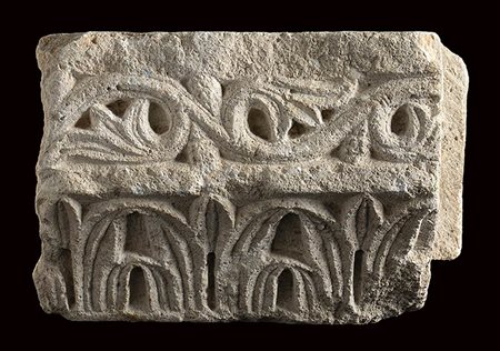 Medieval Limestone Decoration, 12th century; height cm 18; wide cm 18; length cm 26