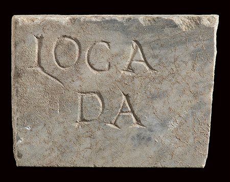 Roman Marble Inscribed Slab, 2nd - 3rd century AD; height cm 10,4; length cm 13,8; wide cm 1,4