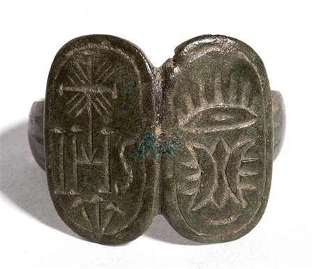 Paleochristian Bronze Ring, 3rd - 5th century AD; diam cm 1,9