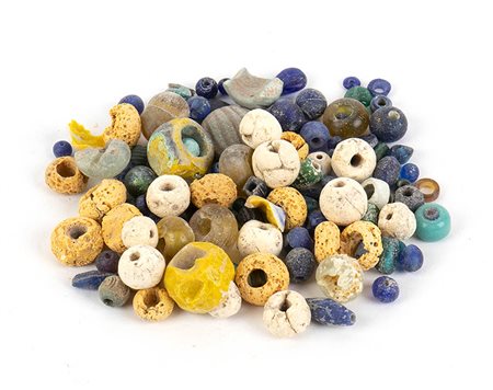 Group of Several Greek Glass-Paste Beads, 4th - 1st century BC; diam max cm 1,6 - min cm 0,2