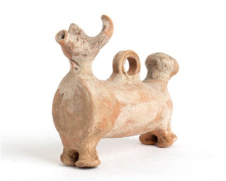 Iranian Amlash Culture Bull-Shaped Askos, 9th - 8th century BC; height cm 12,5, length cm 15