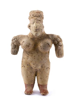 Terracotta female statuette in Ameca-Etzatlán style, Mexico, Jalisco Culture, ca. 1st century BC - 3rd century AD; height cm 11,5