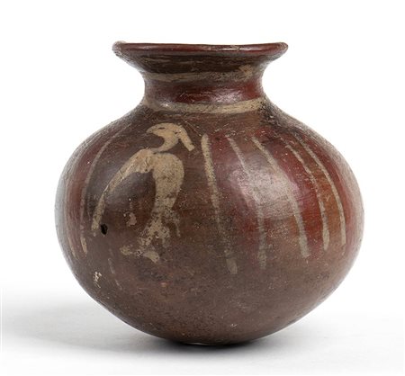 Olla with White Heron, Mexico, Michoacan Area, 3rd - 4th century AD; height cm 12,5, diam. cm 7,3