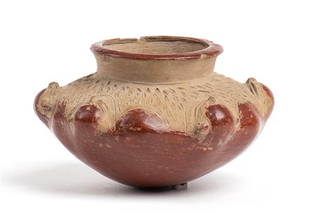 Olla with Monkey's Heads, Ecuador, Chorrera Culture, ca. 7th - 5th century BC; height cm 7, diam. cm 6,7