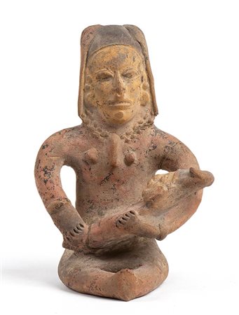 Terracotta Female Fertility Statuette, Ecuador, Bahia Culture, ca. 500 BC - AD 500; height cm 18