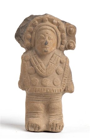 Terracotta Statuette of a Sciaman, Ecuador, Jama-Coaque Culture, ca. 6th - 12th century AD; height cm 7,9