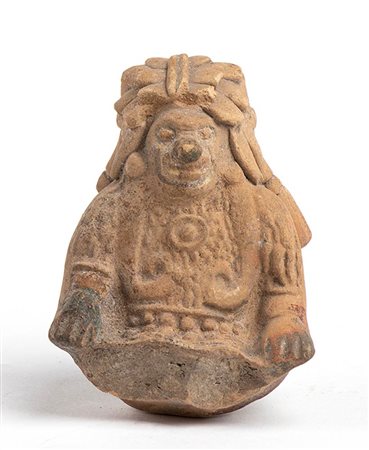 Terracotta Figure of a Seated Sciaman, Colombia and Ecuador, Tumaco-La Tolita Culture, ca. 4th century BC - 5th century AD; height cm 8