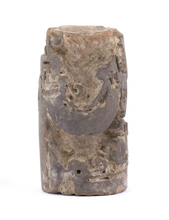 Terracotta cylindrical pintadera, Colombia and Ecuador, Tumaco-La Tolita Culture, ca. 4th century BC - 5th century AD; height cm 5,5