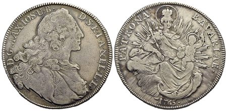 GERMANIA - BAVIERA - Massimiliano III Giuseppe (1745-1777) - Tallero - 1765 - AG Kr. 234.1 Soliti gr