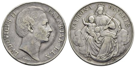 GERMANIA - BAVIERA - Ludwig II (1864-1886) - Tallero - 1871 - Vittoria sulla Francia - AG Kr. 496<br