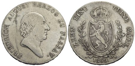 GERMANIA - NASSAU - Federico Augusto (1803-1816) - Tallero - 1809 L - AG RR Kr. 4<br>bel BB