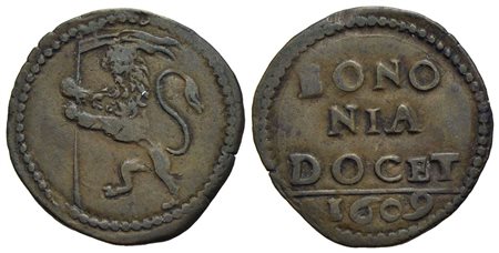 BOLOGNA - Paolo V (1605-1621) - Quattrino - 1609 - Leone vessillifero - R/ Scritta - (CU g. 3) R CNI