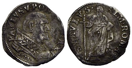 ROMA - Paolo V (1605-1621) - Grosso - 1615 A. XI - Busto a d. - R/ San Paolo con spadone - (AG g. 1,